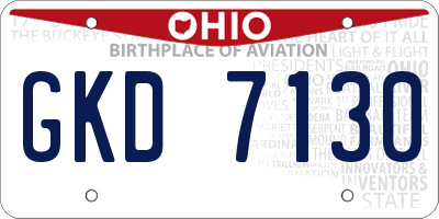 OH license plate GKD7130