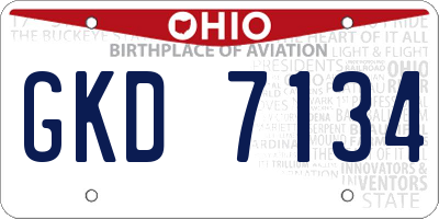 OH license plate GKD7134