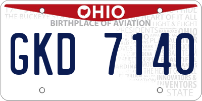 OH license plate GKD7140