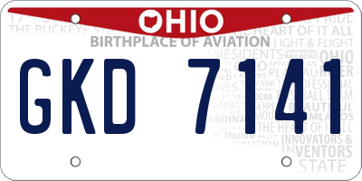OH license plate GKD7141