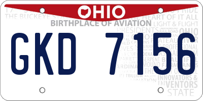 OH license plate GKD7156