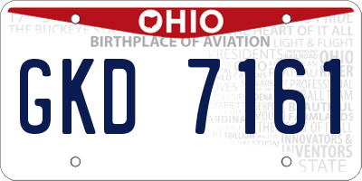 OH license plate GKD7161