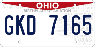 OH license plate GKD7165