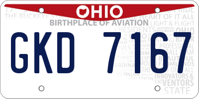OH license plate GKD7167