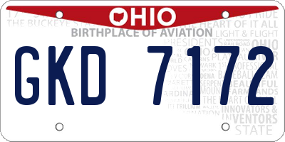OH license plate GKD7172