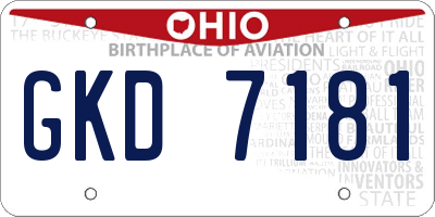 OH license plate GKD7181