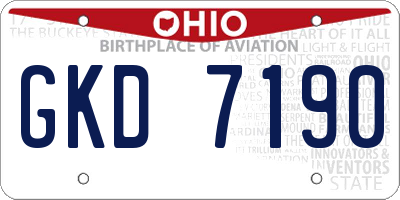 OH license plate GKD7190