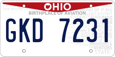 OH license plate GKD7231