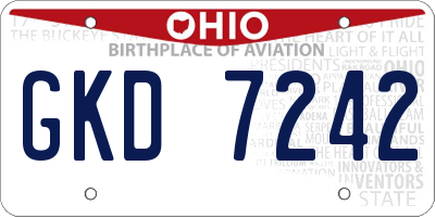 OH license plate GKD7242