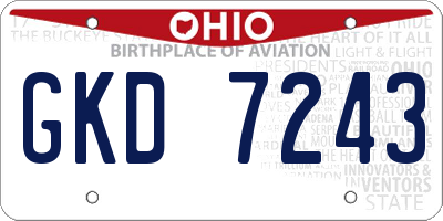 OH license plate GKD7243