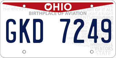 OH license plate GKD7249