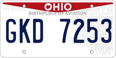 OH license plate GKD7253