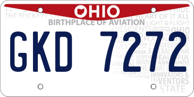 OH license plate GKD7272