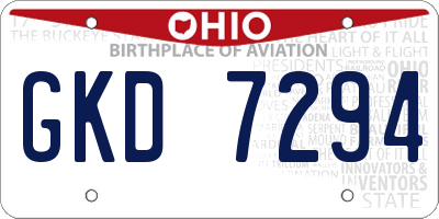 OH license plate GKD7294