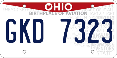 OH license plate GKD7323
