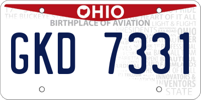 OH license plate GKD7331