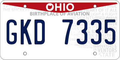OH license plate GKD7335