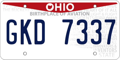 OH license plate GKD7337