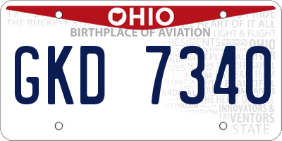 OH license plate GKD7340