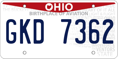 OH license plate GKD7362