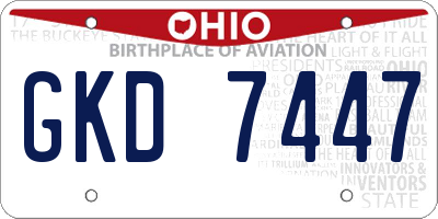 OH license plate GKD7447