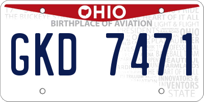 OH license plate GKD7471