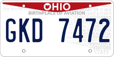 OH license plate GKD7472