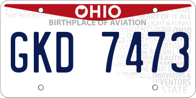 OH license plate GKD7473