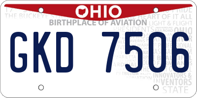 OH license plate GKD7506