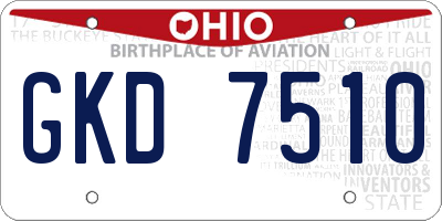 OH license plate GKD7510