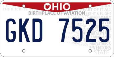 OH license plate GKD7525