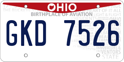 OH license plate GKD7526