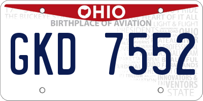 OH license plate GKD7552