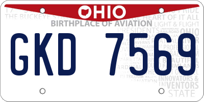 OH license plate GKD7569