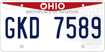 OH license plate GKD7589