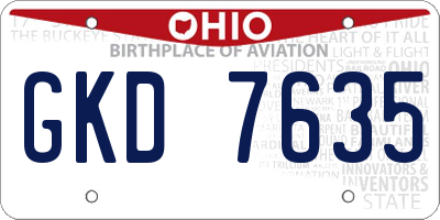 OH license plate GKD7635