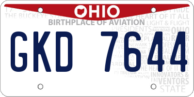 OH license plate GKD7644