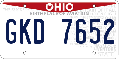 OH license plate GKD7652