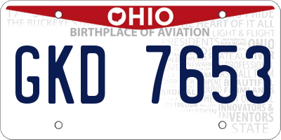 OH license plate GKD7653