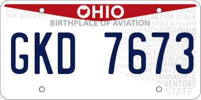 OH license plate GKD7673