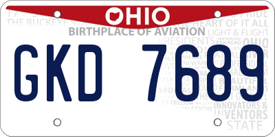 OH license plate GKD7689