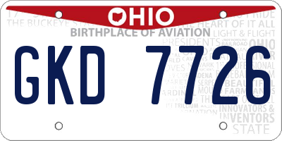 OH license plate GKD7726