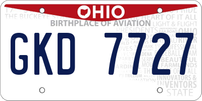 OH license plate GKD7727