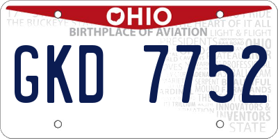 OH license plate GKD7752
