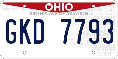 OH license plate GKD7793