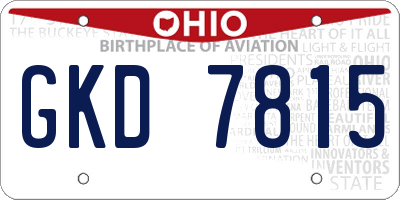 OH license plate GKD7815
