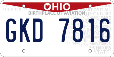 OH license plate GKD7816