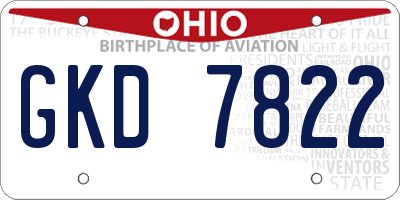 OH license plate GKD7822