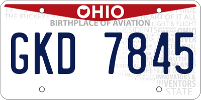 OH license plate GKD7845