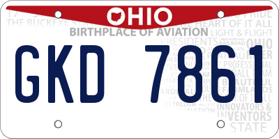 OH license plate GKD7861